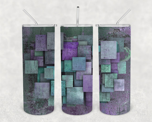 Stacked in Peacock 20oz Skinny Tumbler Design for Sublimation