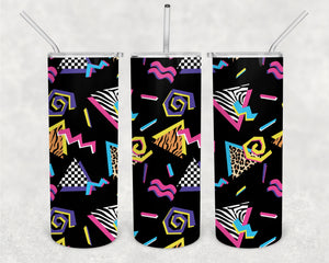 80s Vibe 20oz Skinny Tumbler Design for Sublimation