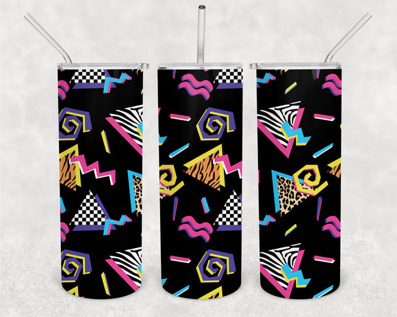 80s Vibe 20oz Skinny Tumbler Design for Sublimation
