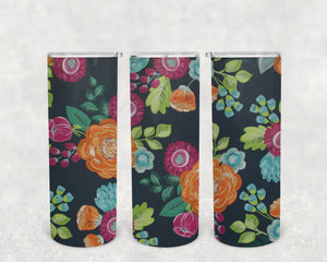 Jolie Floral 20oz Skinny Tumbler Design for Sublimation
