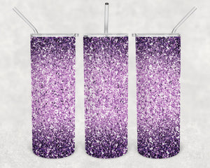 Lavender and Purple Glitter 20oz Skinny Tumbler Design for Sublimation