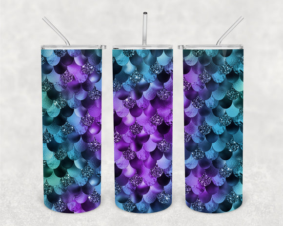 Mystic Mermaid 20oz Skinny Tumbler Design for Sublimation
