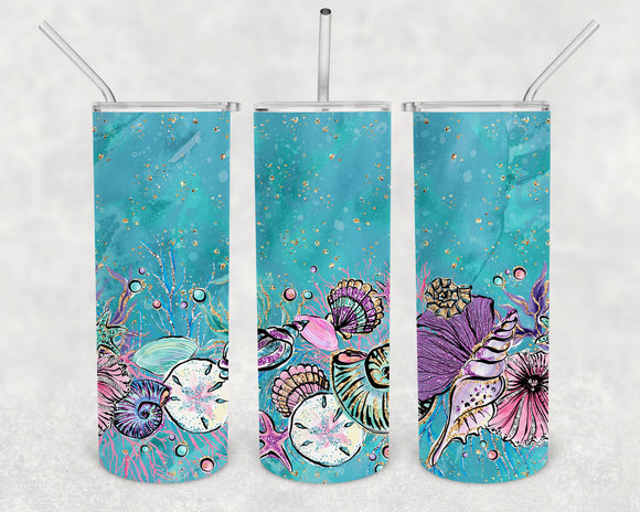 Under The Sea 20oz Skinny Tumbler Design for Sublimation